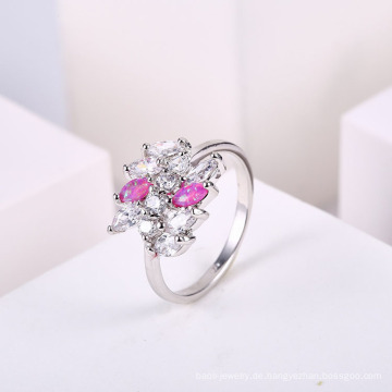 Oval Verlobungsring Schmuck Geschenk für Mädchen blau Opal Feuer Ringe